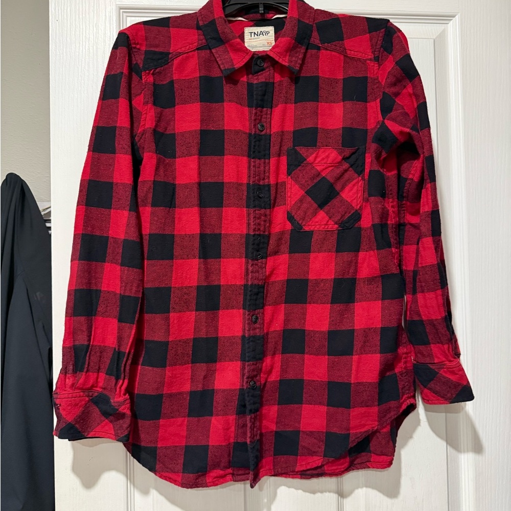 TNA Women’s  Red and Black Checkered Shirt